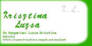 krisztina luzsa business card